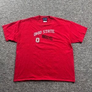 Vintage 1990s Crable Sportswear Ohio State Buckeyes Graphic T-Shirt Red Size XL